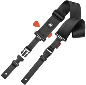 AMUMU SNAPLOCK Black Guitar Strap – Quick-Release, Heavy-Duty & Ultra Comfortabl - Picture 1 of 2