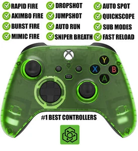 Clear Green Silent Modz Rapid Fire Modded Controller for Xbox One Series X S - Picture 1 of 1