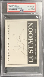 James Lovell Signed Cut Bookplate NASA Apollo 8 13 Gemini Vintage Auto PSA/DNA - Picture 1 of 3