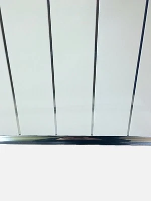 Gloss White Chrome Strip Bathroom Cladding Ceiling Panels PVC Shower Wet Wall - Image 1 of 4
