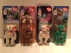 ty beanie babies mcdonalds orso internazionale set di 4 con errori RARO - Foto 1 di 8