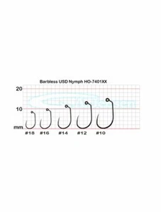 20 - Top Quality A.Jensen BARBLESS USD NYMPH Fly tying hooks - #10 to #14  - Picture 1 of 3