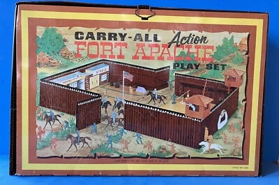 1968 MARX FORT APACHE Carry All Action Tin Case #4685 - Mostly Complete - Image 1 of 4