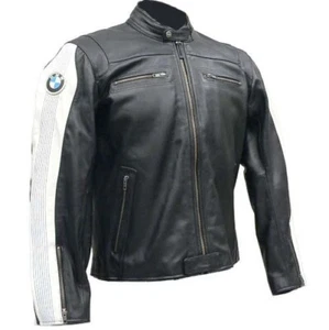 Mens BMW Racing Motorbike Leather Jacket MOTOGP Biker Motorcycle Leather Jackets - Picture 1 of 2