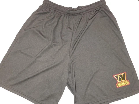 0724-4 Mens WASHINGTON COMMANDERS Polyester Jersey SHORTS W/Pockets BLACK Cover