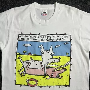 Vintage Sparky The Gigalo Dog Funny T-shirt Large 90s Inappropriate Art Tee - Picture 1 of 9