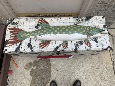 antique wooden chest trunk Cover