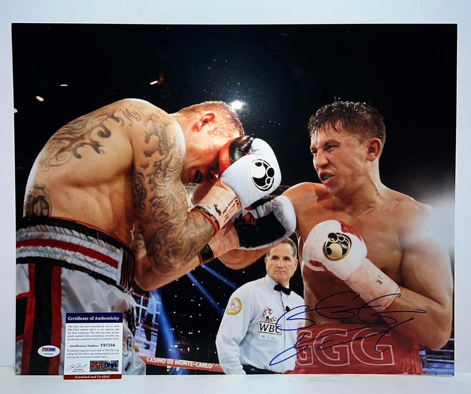 FOTO AUTOGRAFIADA FIRMADA POR GENNADY GOLOVKIN GGG 16x20 certificada por PSA Y97556 Foto 1 de 1