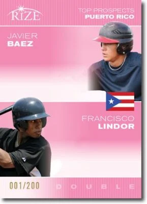 Javier Baez 2012 * Francisco Lindor Rize novato rosa Paragon RC #/200 Foto 1 de 2