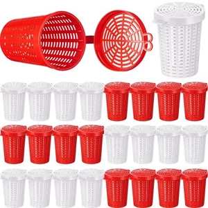 20 Pcs Fishing Bait Cage Trap Fish Lure Feeder Basket Holder Plastic Bait Buc... - Picture 1 of 6