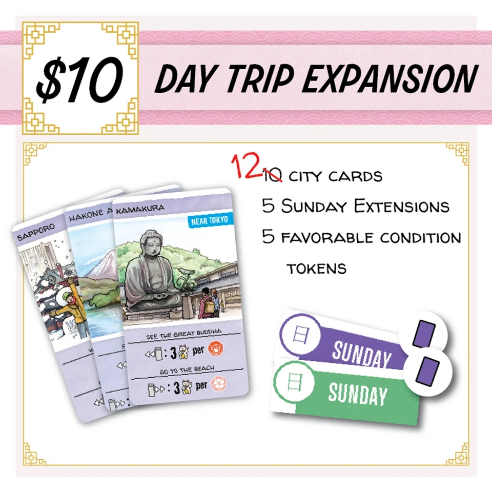 AEG Let's go to Japan Best Day Trip In Japan Expansion Cards + Tokens New Sealed - Image 1 of 1