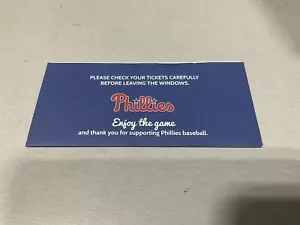 BUSTA STUB BIGLIETTO BANCARIO PHILLIES CITIZENS SGA - Foto 1 di 2