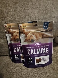 2 Bags of VetIQ Calming Support Supplement for Dogs, Chews Help Manage 120 Toral - Picture 1 of 7
