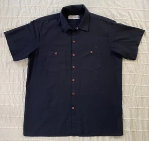 Nirvana Button Up Shirt Men's Size XL Black Distressed Smiley Face Logo Shirt - Picture 1 of 12