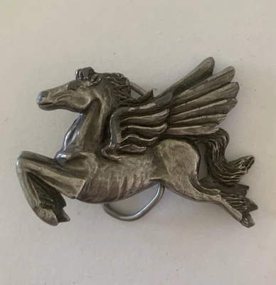 Vintage Flying Pegasus Heavy Belt Buckle 3.25” Wide 1981 Made In USA - Image 1 of 4