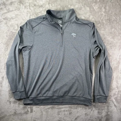 Cutter & Buck Hombres XL Gris 1/4 Cremallera TORREY PINES Golf CB DryTec 50 UPF 50 Foto 1 de 4