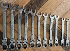 Mac Tool RWF Metric 6 Pt. FlexHead Ratcheting Wrench Set (8,9, 11-19mm) NO 10mm - Picture 1 of 6