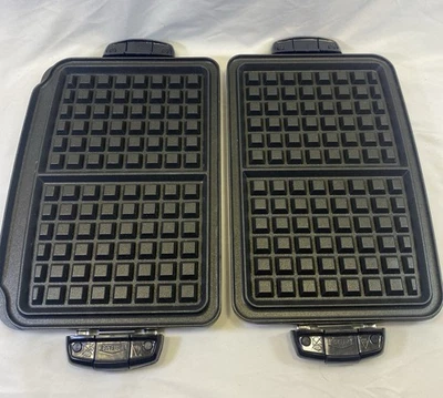George Foreman Evolve Waffle Plates TSK-2610 Grille Match Pair Very Nice - Image 1 of 4