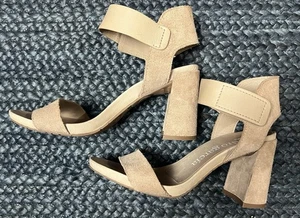 Pedro Garcia Willa Suede Sandals Chunky Heels Size 37.5 - Picture 1 of 6