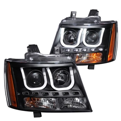 Anzo Headlights With U-Bar Black for 07-13 Avalanche|2007-2014 Tahoe/Suburban - Imagem 1 de 4