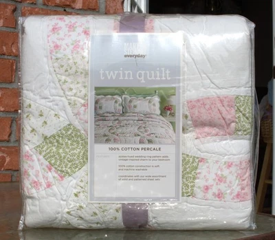 Edredón Martha Stewart Everyday (MSE) - Talla Doble - Patrón de Anillo de Boda - Nuevo Foto 1 de 4