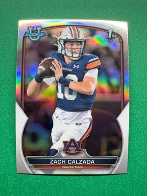 Zach Calzada 2022 Bowman Chrome University #93 Refractor Auburn - Image 1 of 2