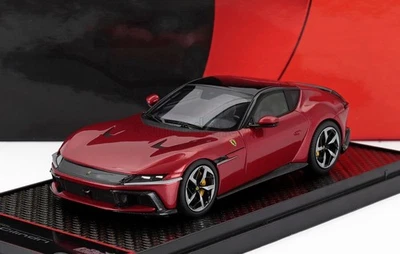 MODELLINO AUTO STATICO BBR FERRARI 12CILINDRI V12 830CV 2024 ROSSO IMOLA RED MET - Immagine 1 di 4