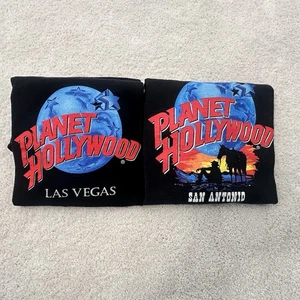 Bundle PLANET HOLLYWOOD T-Shirt XXL LAS VEGAS & XL San Antonio Black Graphic - Picture 1 of 9