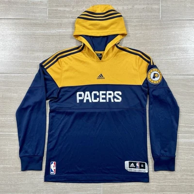 Men’s Size M adidas NBA Authentic Indiana Pacers Hooded Pre-Game Shooting Shirt - image 1 of 4
