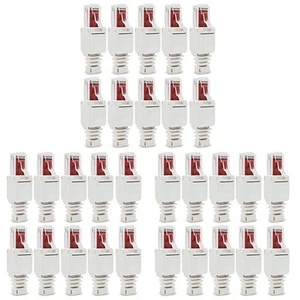 30 Stück Netzwerkstecker Werkzeuglos RJ45 CAT6 LAN UTP Kabelstecker Ohne We2372 - Afbeelding 1 van 6