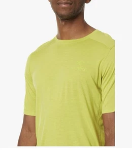 Arc'teryx Mens Ionia Merino Wool Arc'Word Logo Shirt S/S Tee T-shirt Lamprye S - Picture 1 of 7