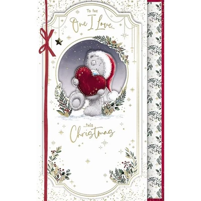 ME-TO-YOU Christmas Card ONE I LOVE. Large 11". Girlfriend/Partner. 3-page Xmas Me to You.