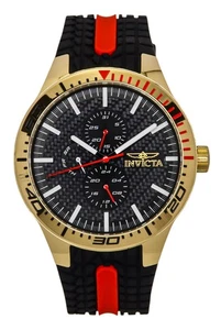 Invicta Racing Silikonarmband Schwarzes Zifferblatt Quarz 48872 Herrenuhr - Picture 1 of 4