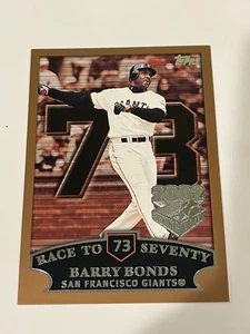 2002 Topps Opening Day Race to Seventy HR 73 Barry Bonds 73 San Francisco Giants - Picture 1 of 2