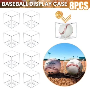 8x Soporte para Pelotas de Béisbol/Billar Vitrina Soporte Acrílico Cuadrado Transparente - Imagen 1 de 13
