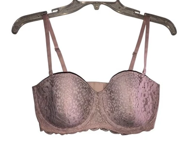 Sujetador VICTORIAS SECRET 34DD Body By Victoria Forrado Balconette 3 Vías Sin Tirantes ROSA Foto 1 de 4