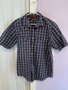 Vtg VANS 66 Off-The-Wall Vintage 90s Y2k Shirt Mens L Blue Red Check Plaid - Picture 1 of 5