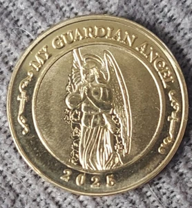 2025 Gold Colored My Guardian Angel Religious Token Medal Coin - Picture 1 of 1
