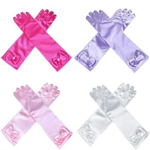 4Pairs Satin Princess Gloves for Little Girls Dress Up Costumes Birthday Wedding - Picture 1 of 7