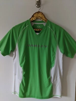 Oakley Men's Hydrolix Bike Shirt, Size Medium, Lime green/white - Image 1 of 4