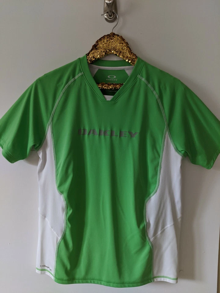 Oakley Men's Hydrolix Bike Shirt, Size Medium, Lime green/white - Image 1 of 4