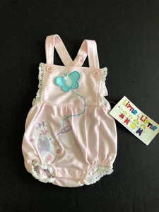 NWT Little by Little Vintage Pink Baby Girls Bubble Romper Lace Size 12 mo. - Picture 1 of 5