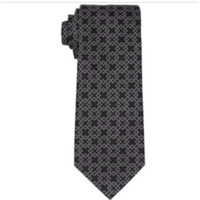 Corbata ajustable clásica geométrica Calvin Klein para hombre X Crossing negra nueva con etiquetas Foto 1 de 2