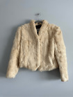 Vintage Split End Ltd Ivory color 100% Rabbit Fur CoatJacket Womens Size Medium