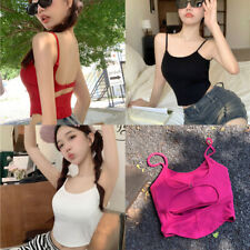 Summer Sexy Hollow Backless Camisole Women Solid Color Sleeveless Y2K Slim Tank