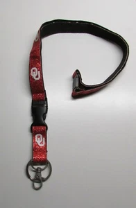 OU Break Away LANYARD KEY CHAIN Ring Red Black Keychain ID Holder NEW - Picture 1 of 3