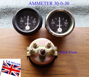 2" DIA CAR UNIVERSAL 30-0-30 Ammeter 50-0-50 , 80-0-80 AMP CLOCK 52mm DIAL GAUGE - Picture 1 of 3
