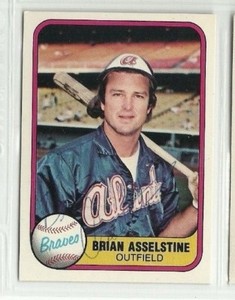 Brian Asselstine 1981 Fleer authentic autographed card Braves