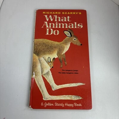 Richard Scarry's What Animals Do, Kangaroo Jumps, Golden Sturdy Book, c1963 Foto 1 de 4