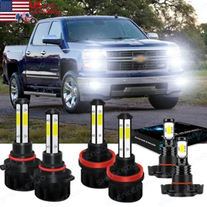 para Chevy Silverado 1500 2500 2007-2014 2015 6000K LED Faro + Luz Antiniebla - Imagen 1 de 12